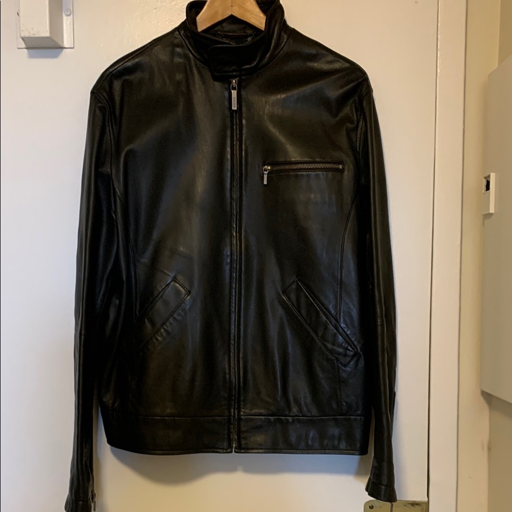 Versace Men's Black Leather Jacket
